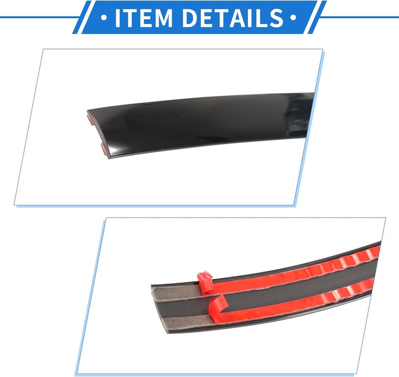 VekAuto Window Trim Strip Kit 1" 25mm Width 16Ft 5m Universal for Exterior Car Bumper Door Body Self Adhesive Scratch-Proof Decorative Sticker Plastic Gloss Black - Image 5